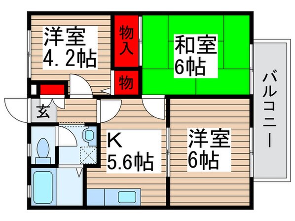 グランドール柏南Cの物件間取画像